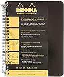 RHODIA 193439C - Cahier à Spirale (Reliure Intégrale) Notebook Noir - A5+ - Pointillés Dot - 160 pages Détachables - Papier Clairefontaine Blanc 80 g/m² - Couverture Souple et Résistante - Classic