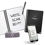 Rocketbook Fusion Cuaderno Inteligente - Reutilizable Digital Libreta A5 Negro Bloc De Notas To Do List Planificador Semanal & Mensual, 7 Estilos, Gadgets Tecnologicos Frixion Pilot Borrable Incluido