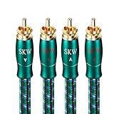 SKW Audiophile RCA Audio Cable, 2 x RCA a 2 x RCA Cable Audiophile RCA Cable (1M, Verde)