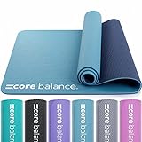 Core Balance Esterilla antideslizante para yoga, pilates, fitness - Material TPE súper resistente, alta densidad - Alfombrilla 6mm cómoda, ligera, compacta, con correas, 183 x 65cm, 6 colores