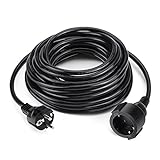 SIMBR Cable Alargador de Corriente IP20 H05VV Alargador Cable 5m 10m 20m Color Negro (10m)