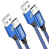 Cable Micro USB,2 Pack[2m+2m] Carga Rápida Android Cable Android Nylon Movil Cables Cargador Compatible con Samsung S7 S6 S5 j7 j5 j3 Tablet Huawei Sony HTC Motorola Nexus LG PS4