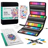 SIGNADUX Lettering Markers, Premium Case, 60 Colors, Double Tip Markers, Brush Tip and Fine Tip, Markers for Adults and Children, for Coloring, Drawing and Calligraphy.