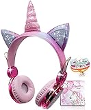 Auriculares inalámbricos para niños Unicorn, Auriculares Bluetooth Lindos Auriculares para niños para Estudio en línea De Vuelta a la Escuela​ Regalo de cumpleaños de Unicornio de Navidad(Bluetooth)