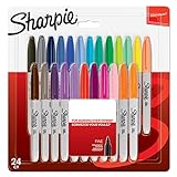Sharpie 2065405.0 Permanent Markers, Fine Point, 24-Pack, Assorted Fantasy Colors