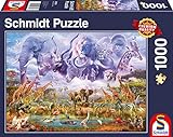 Schmidt Spiele- Puzzle de 1000 Piezas de Animales en la Zona del Agua, Color carbón (58356)