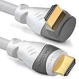 deleyCON 0,5m Cable HDMI Ángulo de 90° - Compatible con HDMI 2.0/1.4 - UHD 4K HDR 3D 1080p 2160p ARC - de Alta Velocidad con Ethernet - Blanco