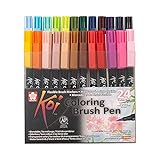 Sakura KOI Coloring Brush Set 24 - Pack de 24 rotuladores, Punta pincel