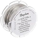 Rayher 24079000 Fil en acier inoxydable, diamètre 0.5 mm, Fil pour bijoux et artisanat