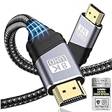 TEFLOTY Cable HDMI 2.1, Cable HDMI 8K de Alta Velocidad Ultra HD 48Gbps 8K@60Hz 4K@120Hz 7680P eARC HDCP 2.2&2.3 DTS:X Compatible con HDTV, PS5/4/3, Xbox Series X/S, Monitor Mehr (2M)