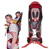 Складаний дитячий рюкзак для походів Kidpprod для дітей і малюків, безпечна спинка зі знімним навісом для дітей, витримує до 40 фунтів (червоний)