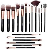 18 Pieces Rose Golden Makeup Brushes Premium Makeup Brushes Set for Face and Eyes, Synthetic Brushes for Foundation Blush Eyeshadow Powder Concealers