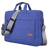 Bolsa de Hombro Compatible 15 Pulgadas MacBook Air/Pro/Surface, Poliéster Mensajero Maletín con Profundidad Ajustable,Azul,15 Pulgada