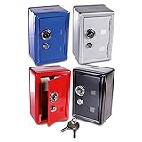 Metal Savings Bank 'Vault' Style Caja fuerte de metal para ahorros con cierre de combinación, colores aleatorios