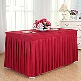 manteles del hotel, faldas de mesa de comedor en frío, manteles de conferencias, rectangulares, 120 * 60 * 75cm mantel ( Color : Rojo )