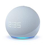 Nuevo Echo Dot (5.ª generación, modelo de 2022) con reloj | Altavoz inteligente con reloj y Alexa | Gris azulado