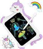 Unicorns צעצועים מתנות לבנים בנות - טאבלט כתיבה LCD 10 אינץ' משחקים חינוכיים צעצועים לילדות 3 4 5 6 7+ שנים, לוח לילדים מתנות יום הולדת לחדי קרן לילדות טאבלט גרפי