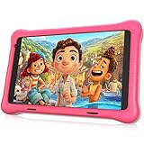 HAPPYBE Tablet Niños, 8 Pulgadas Android 11 Tablet PC para Niños, 2GB + 32GB, IPS HD Display, QuadCore, Kidoz Preinstalado, WiFi, Bluetooth, Doble Cámara Tablet Infantil (Pink)