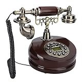 Vbestlife Teléfono Retro Antiguo, Resina Teléfonos Vintage de Doble propósito Teléfonos fijos Teléfono Artesanal Decoración Dial Teléfono