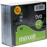 Maxell DVD+R 4.7GB 8X SlimCase 10pk 4,7 GB 10 Pieza(s) - DVD+RW vírgenes (4,7 GB, DVD+R, 120 mm, 10 Pieza(s))