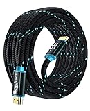 MutecPower 7.5 metros Ultra alta velocidad 8k HDMI 2.1V cable Certificado 48Gbps 8K@60Hz & 18Gbps 4K@120Hz con HDR, VRR y eARC - 26 AWG Listado en UL 7.5m Cable macho a macho Trenzado azul/negro