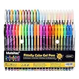 48 Colors Gel Pens ສໍາລັບການໃສ່ສີຂອງຜູ້ໃຫຍ່ - ລວມມີ Glitter, Metallic, Neon ແລະຄລາສສິກ - ສໍາລັບ Scrapbooking, Coloring, Drawing ແລະຫັດຖະກໍາໂດຍ Mutsitaz