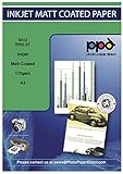 A3 x 100 Hojas de Papel Fotográfico Mate - Para Impresión de Inyección de Tinta - Gramaje de 170 g/m² y Secado Instantáneo - PPD-57-100