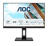 AOC 24P2C Monitor - Home Office USB-C, Full HD 1920x1080, 75Hz, AdaptiveSync, Altavoces, VESA, Altura Regulable (HDMI, Displayport 1.2, USB-C, 4xUSB 3.2)