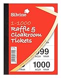 Lístky na šatňu/tombolu Silvine, číslované 1 – 1000 s bezpečnostným číslovaním. Ref CRT1000