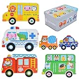 EKKONG Wooden Puzzles၊ Vehicle Puzzles၊ Baby Toys၊ Educational Wooden Puzzles for Baby၊ ကလေးကစားစရာ ၁ နှစ် ၂ ၃ ၄ ၅ ၆ နှစ် (1 Pack)