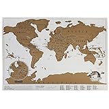 Poster del mapa del mundo para rascar 30 x 42. Incluye tubo y rascador de regalo - World Scratch Map - Poster de lujo - Edicion para viajes. (30 x 42 cm)