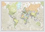 Maps International - Mapa del mundo, póster clásico con el mapa del mundo, plastificado – 84,1 x 59,4 cm – Colores clásicos