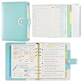 A5 Planner Binder, Refillable, Personal Organizer with Accessories, 6 Ring, Soft Cover, Calendar, Mint Blue, Refills, Accessories Included, Harphia