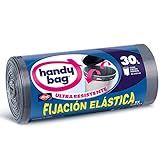 Handy Bag Bolsas de Basura 30L, Extra Resistentes, Elásticas, 15 Bolsas