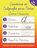 Cuaderno de Caligrafía para Niños: Escribir Letra Cursiva en Español