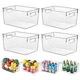 HPYLIF·H Clear Fridge Organizer - Set of 4, Pantry Organizer, Refrigerator Boxes for Kitchen, Pantry, Cabinets, Countertops - BPA Free 29 x 20 x 15.5 cm