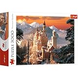 Пазл TREFL-3000 Pieces, Дорослі та діти від 15 років, Кольоровий замок Нойшванштайн взимку, Німеччина (33025)