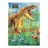 Depesche 11569 Dino World - Diario con código y sonido, aprox. 20,5 x 15,5 x 3 cm, 80 páginas rayadas para pensamientos y sentimientos secretos, Carbón