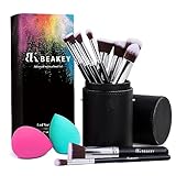 BEAKEY Makeup Brushes ဖောင်ဒေးရှင်း Brushes၊ Blush Eyeshadow Brushes၊ အမျိုးသမီးများနှင့် မိန်းကလေးများအတွက် လက်ဆောင် (10+2 ခု၊ Black Brush Case ပါ)
