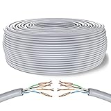 Mr. Tronic 100m Cable de Red Ethernet Cat 6 | Bobina de Instalación | CAT6, UTP | Cable Ethernet LAN | Compatible con Cat 5e / Cat 7 / Cat 8 (100 Metros, Gris)