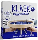 KLASK 4: The 4 Player Magnetic Party Game of Skill - for Kids and Adults of All Ages That’s Half Foosball, Half Air Hockey