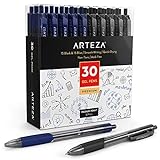 ARTEZA Bolígrafos de gel retráctiles | Juego de 30 bolígrafos (15 negros + 15 azules) | Tinta gel de secado rápido | Ideales para tomar notas, diarios personalesdibujar