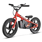 Mio Teck - Electric Balance Bike Roja | Bicicleta eléctrica roja para niños, 16 pulgadas, 5-8 años, 2 velocidades 12-24 km/h, 24 V 170 W Brush Motor