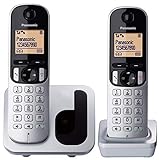 Panasonic KX-TGC212SPS Teléfono Fijo Inalámbrico Duo Digital (LCD 1,6', DECT, Agenda, Alarma, Bloque Llamadas, Intercomunicador entre unidades), Color Plata