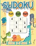 Sudoku de Dinosaurios Niños de 5-8 años: Libro de Sudokus Fáciles y Soluciones - Entrenamiento de la Memoria y la lógica - Formato Grande (Edición Dinosaurios)