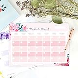Planificador Mensual Perpetuo Flores - 32 x 23 cm - Takenote Agendas (rosa)