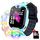 Relojes para Niños - Música Smartwatch para Niños Niña Game Watch (Tarjeta SD de 1GB incluida Pantalla táctil Relojes Inteligentes con Llamada Juego Cámara Música (Azul)