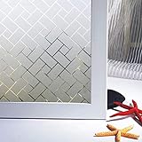 Zindoo Vinyl für Glas, Fenster, durchscheinende, dekorative Folien zum Schutz der Privatsphäre des Badezimmers, 44.5 x 200 cm