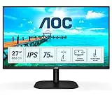 AOC Monitor 27B2DA- 27' Full HD, 75Hz, IPS, Adaptive Sync, 1920x1080, 250 cd/m, D-SUB, DVI, HDMI