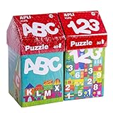 APLI Kids 18776-Kit Especial Puzzles Casitas Educativos ABECEDARIO+ NÚMEROS (14805+14806) (18776)